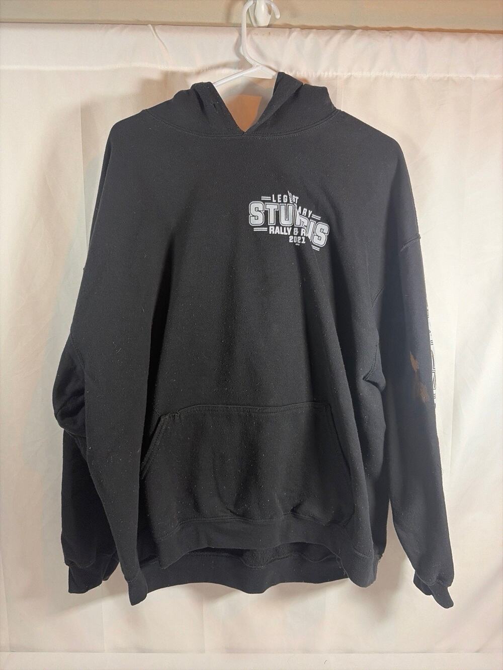 Sturgis Hoodie Mens 2XL Black 2021 81st Anniversary Motorcycle Rally Distressed